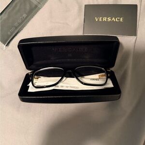 Versace Black and Gold Eyeglasses